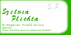 szilvia plichta business card